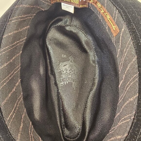 Christys Crown Velvet Fedora by Tony Merenda Mens L Brown Striped Band Vintage - Picture 9 of 10